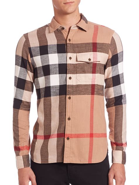 mens burberry brit check shirt|burberry men's shirt on sale.